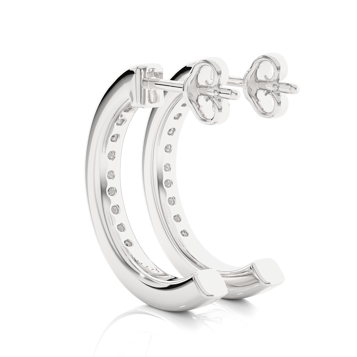 Vertical Mini Hoops/Round Stone Earrings/Gold CVD Diamond Earring/Anniversary Gift/Solitaire Diamond Stud Earring/1 Ct Diamond Earring/Prong Setting/igi Certified/Stud Earring/Ethical Diamond/Silver Earring/Gold Earring/CVD Diamond Earring/E Color Diamond/VS Clarity Diamond/Manmade Diamond/Lab Grown Diamond/Round Cut Diamond