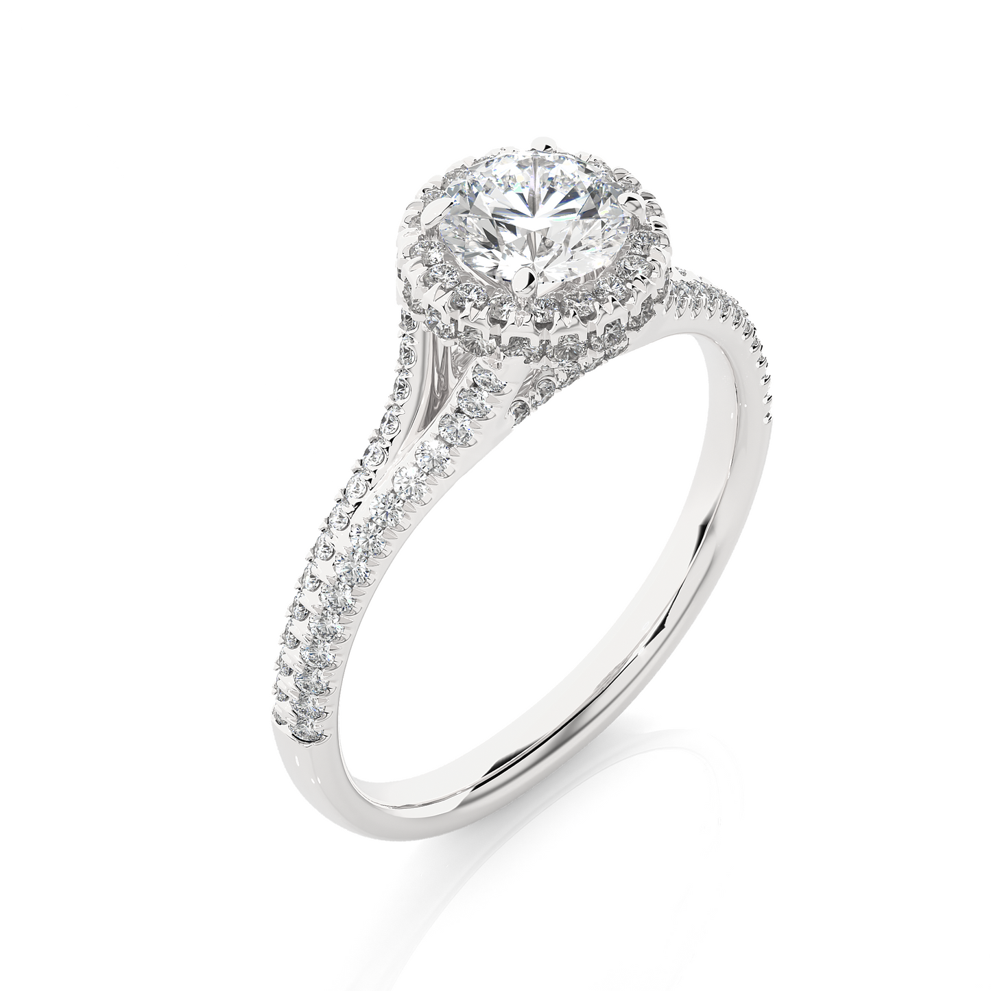 1.01 Ct Round Cut E-VS2 Lab Grown Diamond Engagement Ring/Wedding Ring/E Color/VS Clarity/1 Ct Diamond Ring/CVD Diamond Ring/Round Cut Diamond/Round Diamond Side Stone/Prong Set/Pave Set/10k Gold/14k Gold/18k Gold/Yellow Gold/White Gold/Rose Gold/Anniversary Gift