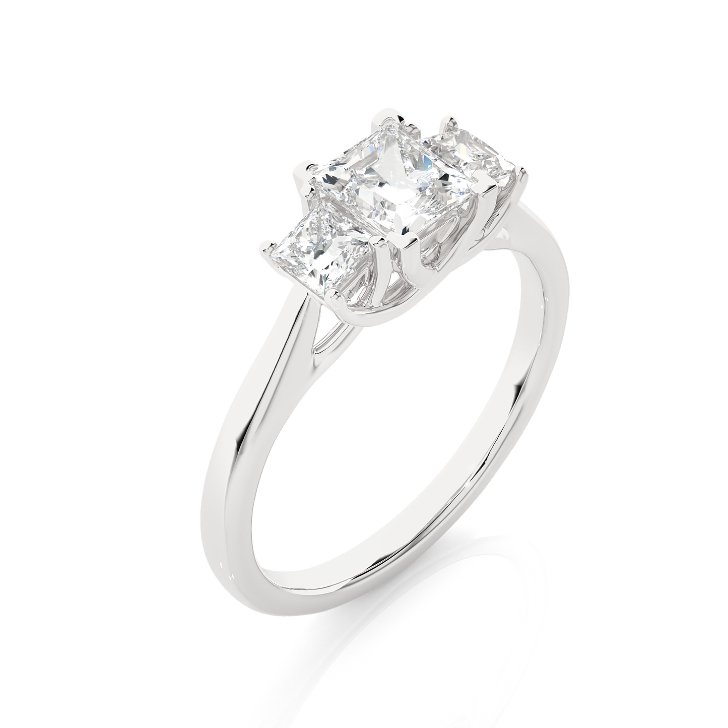 1.07 Ct Princess Cut Lab Grown Diamond Three Stone Gold Engagement Ring/Wedding Ring/F Color/VS Clarity/1 Ct Diamond Ring/CVD Diamond Ring/Princess Cut Diamond/Princess Diamond Side Stone/Prong Set/Three Stone Set/10k Gold/14k Gold/18k Gold/Yellow Gold/White Gold/Rose Gold/Anniversary Gift