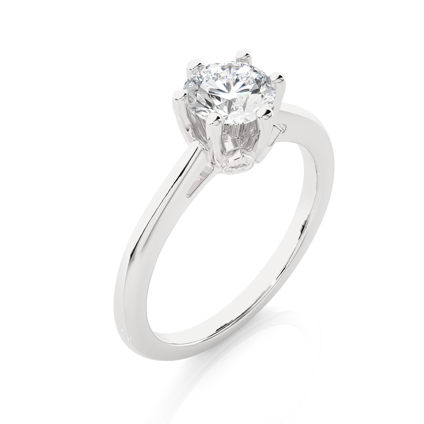 1.03 Ct Round Cut Lab Grown Diamond Six Prong Engagement Ring/Six Prong Setting/Round Cut Diamond/CVD Diamond Ring/1 Ct Diamond Ring/10k Gold/14k Gold/18k Gold/Yellow Gold/Rose Gold/White Gold