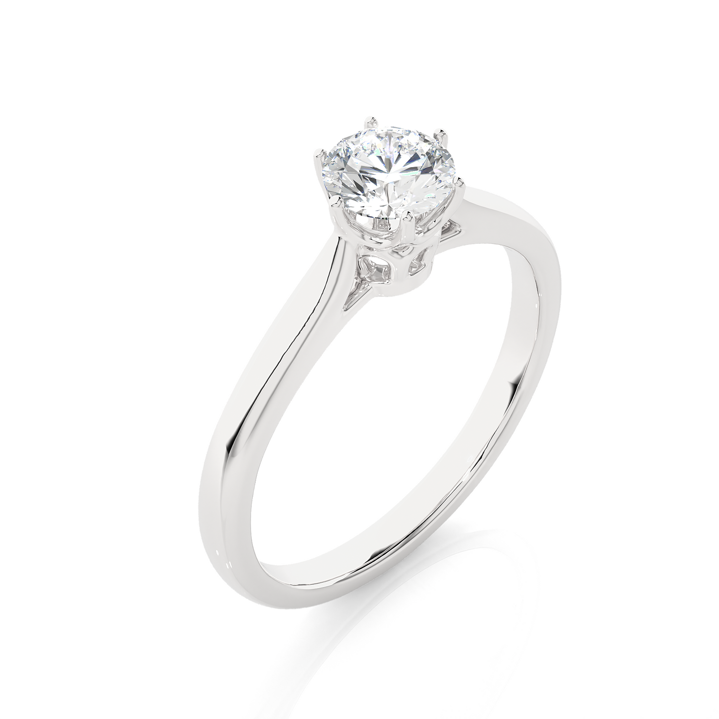 1.5 Ct Crown Solitaire Ring/Engagement Ring/Wedding Ring/E Color/VS Clarity/1 Ct Diamond Ring/CVD Diamond Ring/Round Cut Diamond/Six Prong Set/10k Gold/14k Gold/18k Gold/Yellow Gold/White Gold/Rose Gold/Anniversary Gift