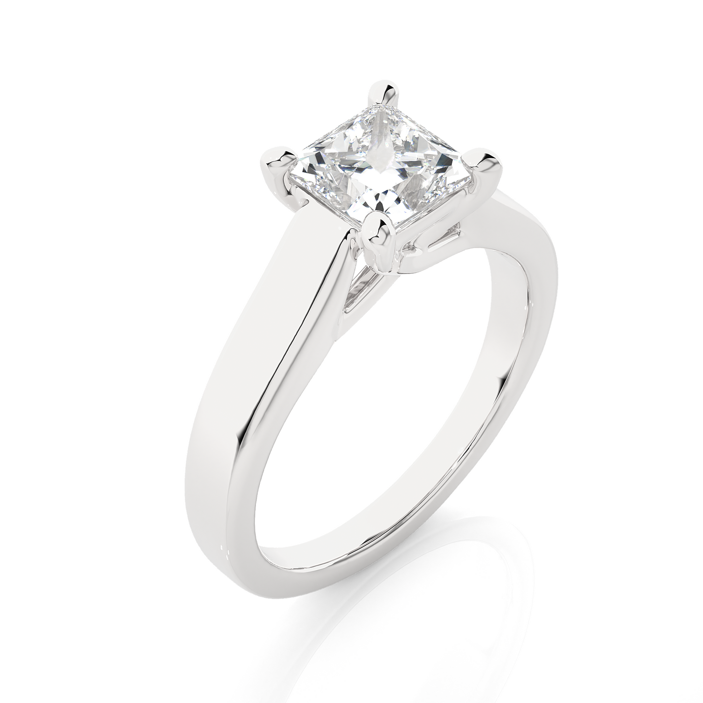 1.0 CT F/VS1 Princess Cut Lab Grown Diamond Engagement Ring/Princess Cut Diamond/1 Ct Princess Diamond Ring/CVD Diamond Ring/Four Prong Setting/10k Gold/14k Gold/18k Gold/Rose Gold/White Gold/Yellow Gold/F Color/VS Clarity