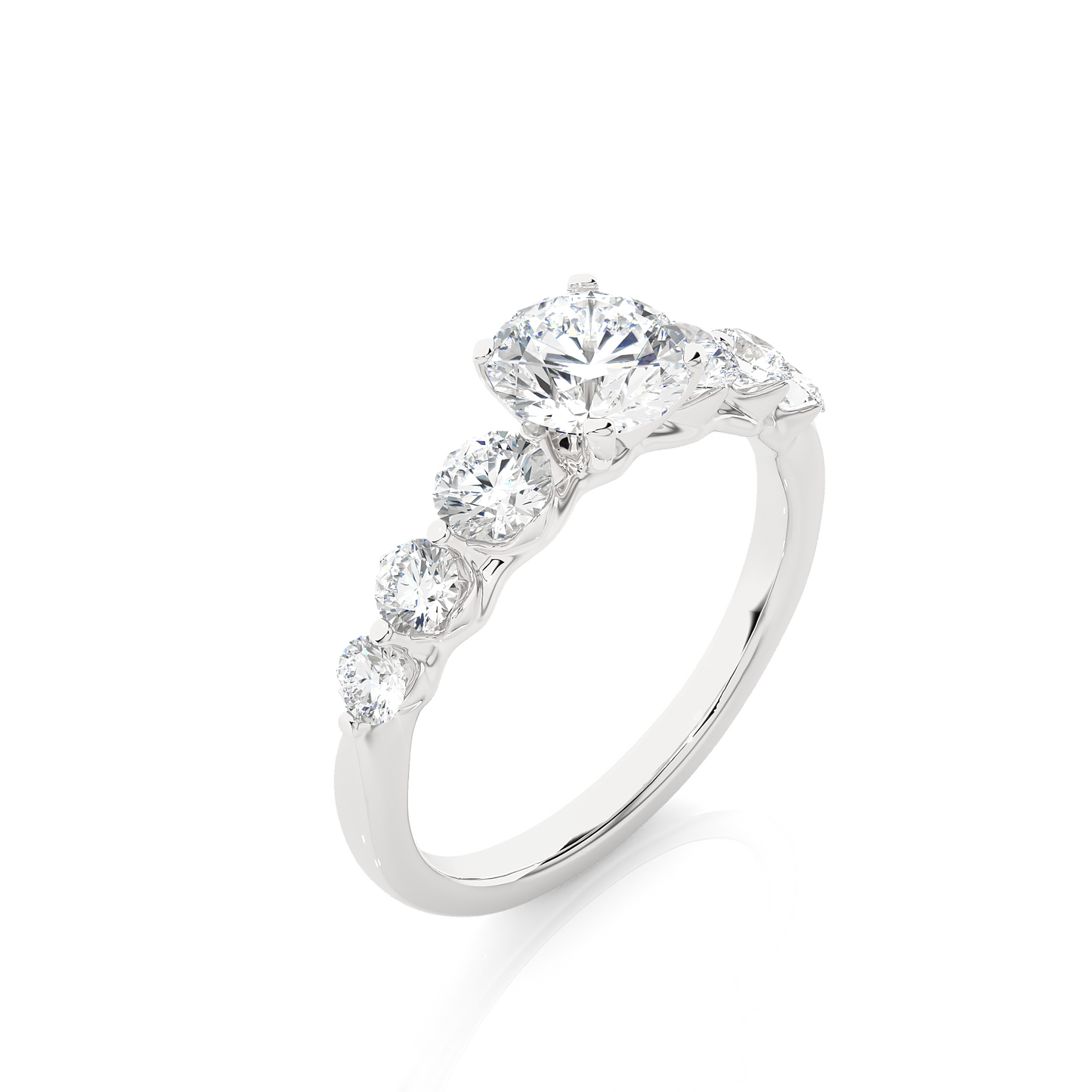 1.16 Ct Round Cut E-VS1 Lab Grown Diamond Gold Engagement Ring/Wedding Ring/E Color/VS Clarity/1 Ct Diamond Ring/CVD Diamond Ring/Round Cut Diamond/Round Diamond Side Stone/Prong Set/Pave Set/10k Gold/14k Gold/18k Gold/Yellow Gold/White Gold/Rose Gold/Anniversary Gift