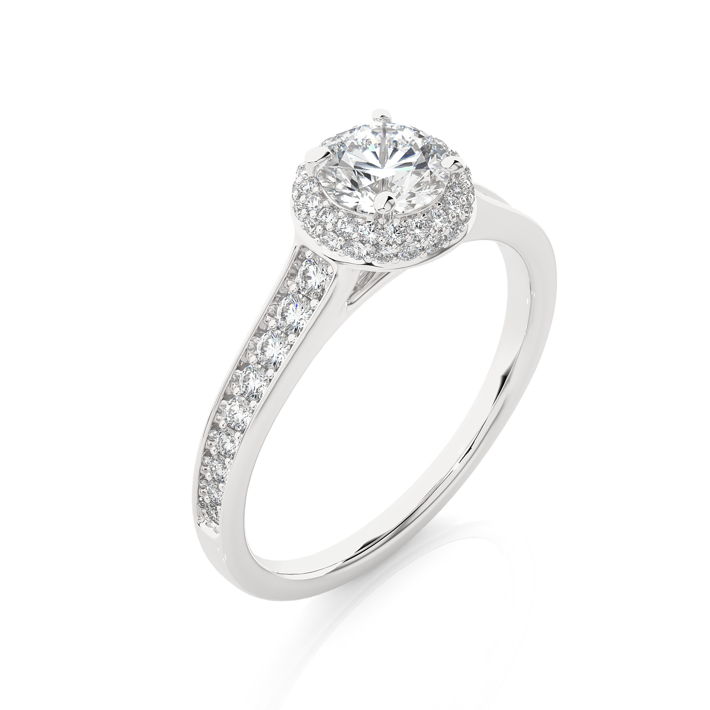 1.02 CT Round E-VS2 Lab Grown Diamond Halo Gold Engagement Ring/Wedding Ring/E Color/VS Clarity/1 Ct Diamond Ring/CVD Diamond Ring/Round Cut Diamond/Round Diamond Side Stone/Prong Set/Pave Set/Halo Set/10k Gold/14k Gold/18k Gold/Yellow Gold/White Gold/Rose Gold/Anniversary Gift