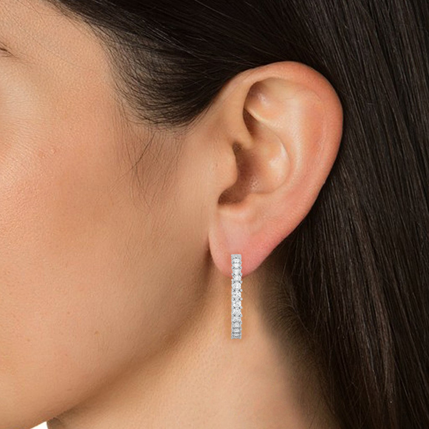 Inside-Out Hoops/Round Stone Earrings/Gold CVD Diamond Earring/Anniversary Gift/Solitaire Diamond Stud Earring/1 Ct Diamond Earring/Prong Setting/igi Certified/Stud Earring/Ethical Diamond/Silver Earring/Gold Earring/CVD Diamond Earring/E Color Diamond/VS Clarity Diamond/Manmade Diamond/Lab Grown Diamond/Round Cut Diamond