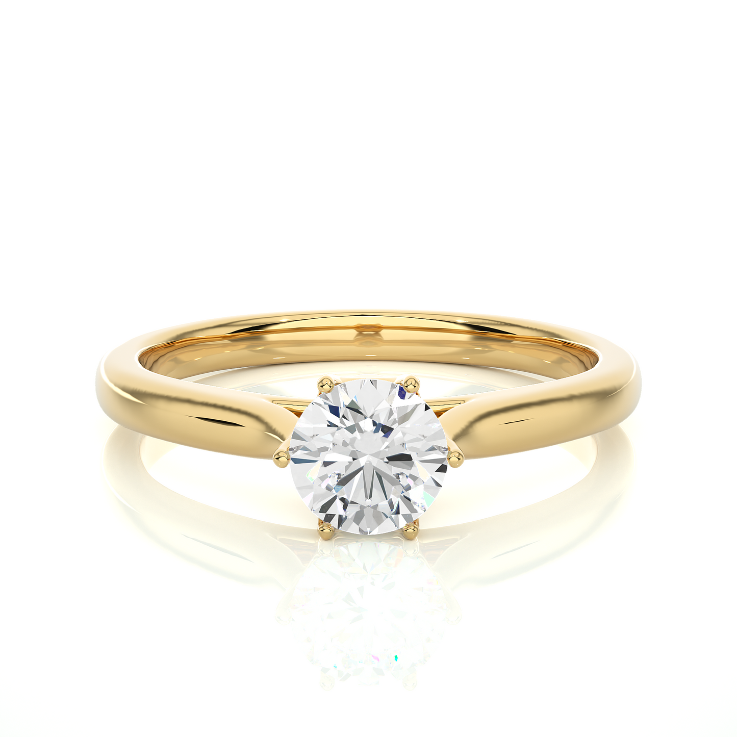 1.5 Ct Crown Solitaire Ring/Engagement Ring/Wedding Ring/E Color/VS Clarity/1 Ct Diamond Ring/CVD Diamond Ring/Round Cut Diamond/Six Prong Set/10k Gold/14k Gold/18k Gold/Yellow Gold/White Gold/Rose Gold/Anniversary Gift
