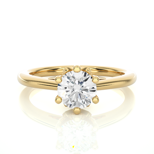 1.03 Ct Round Cut Lab Grown Diamond Six Prong Engagement Ring/Six Prong Setting/Round Cut Diamond/CVD Diamond Ring/1 Ct Diamond Ring/10k Gold/14k Gold/18k Gold/Yellow Gold/Rose Gold/White Gold