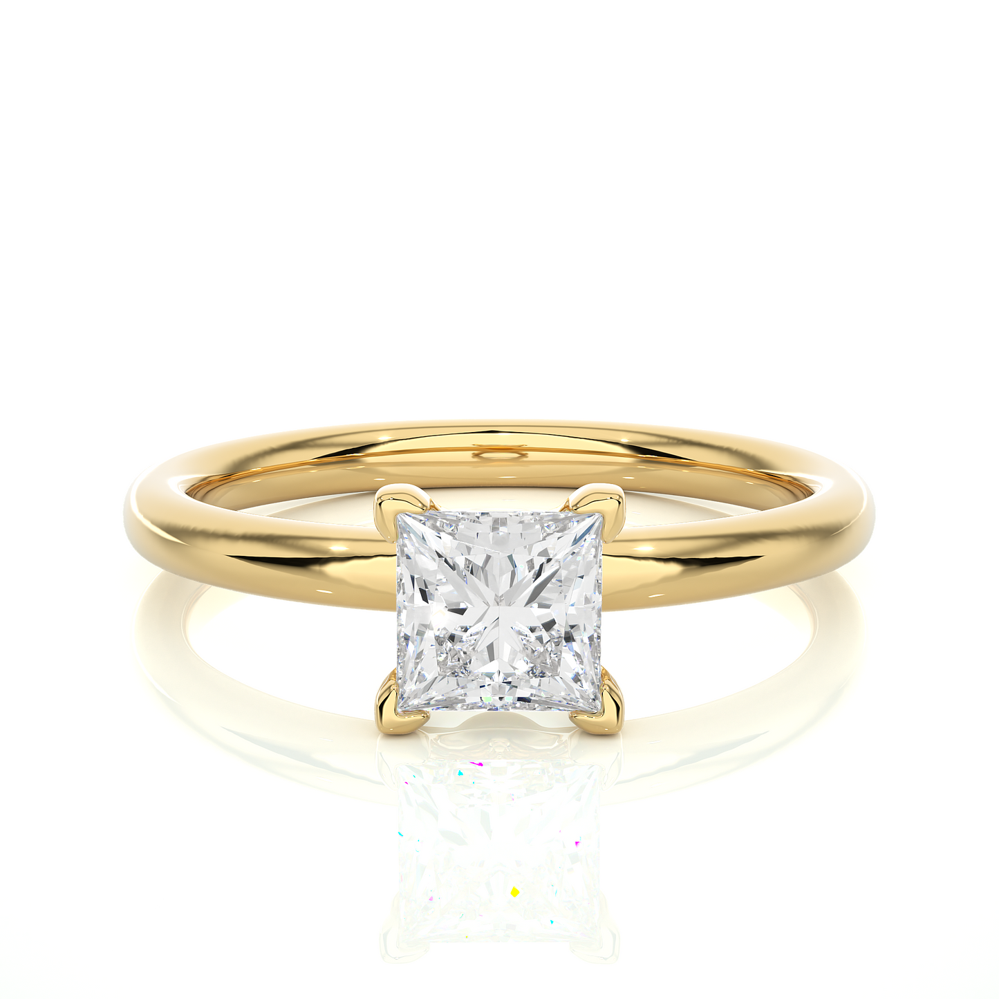 1 ct Classic Princess Ring/1 Ct Princess Diamond Ring/Princess Cut Diamond/Prong Setting/Rose Gold/White Gold/Yellow Gold/10k Gold/14k Gold/18k Gold/CVD Diamond Ring/Engagement Ring/Wedding Ring/Anniversary Gift