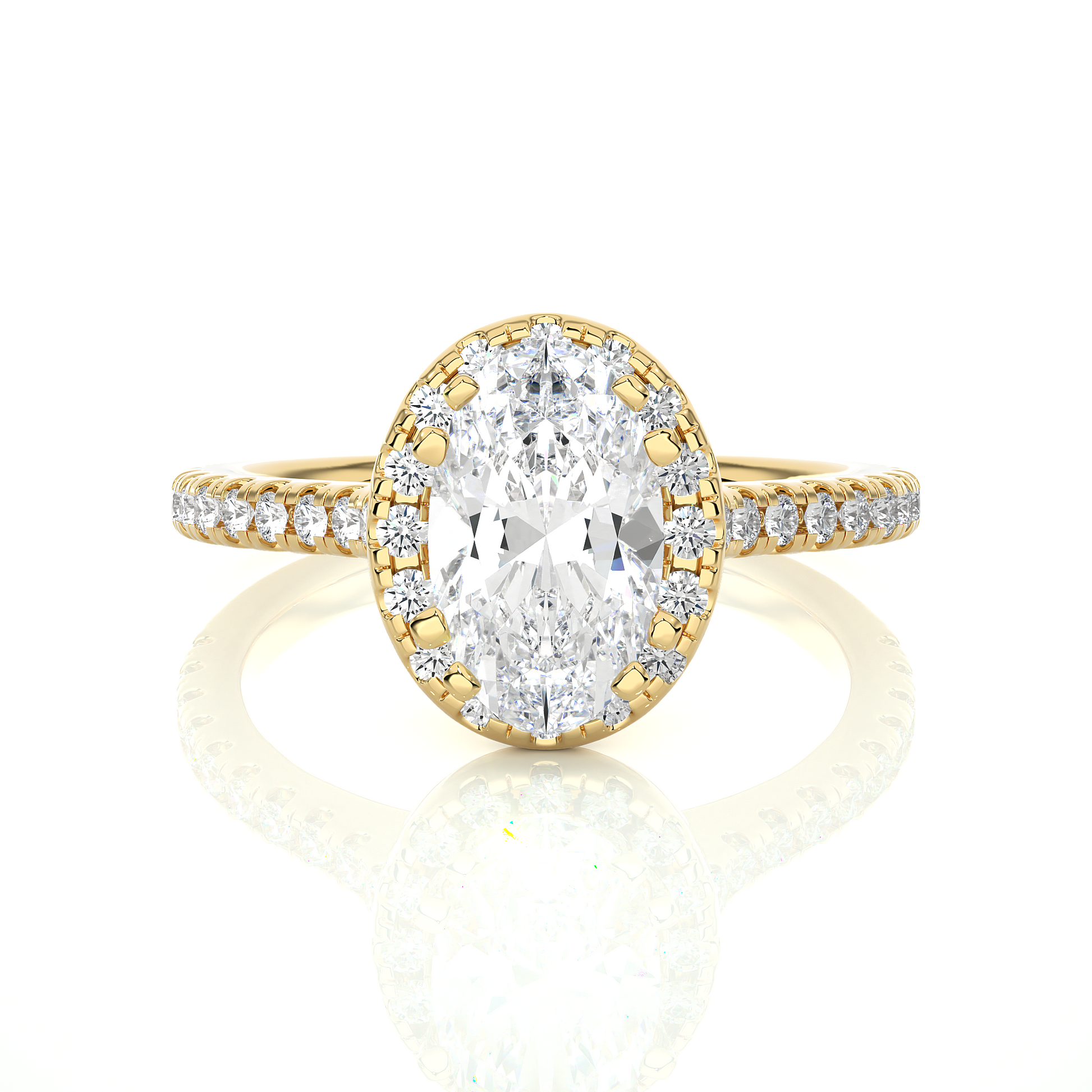 1.5 ct Spaced Oval Ring/Engagement Ring/Wedding Ring/E Color/VS Clarity/1 Ct Diamond Ring/CVD Diamond Ring/Oval Cut Diamond/Round Diamond Side Stone/Eight Prong Set/Halo Set/Pave Set/10k Gold/14k Gold/18k Gold/Yellow Gold/White Gold/Rose Gold/Anniversary Gift