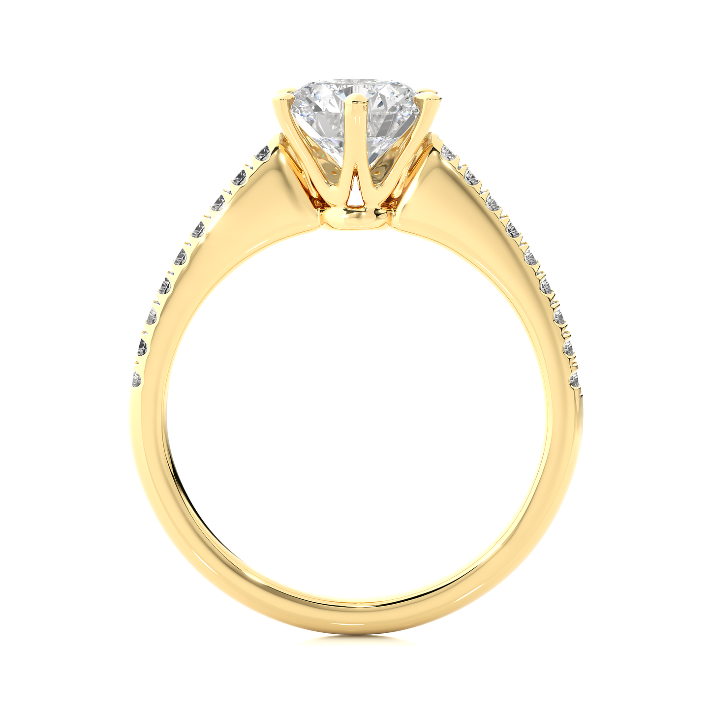 1.78 Ct Round Cut Lab Grown Diamond Six Prong Engagement Ring/Wedding Ring/F Color/VS Clarity/1 Ct Diamond Ring/CVD Diamond Ring/Round Cut Diamond/Round Diamond Side Stone/Prong Set/Pave Set/10k Gold/14k Gold/18k Gold/Yellow Gold/White Gold/Rose Gold/Anniversary Gift