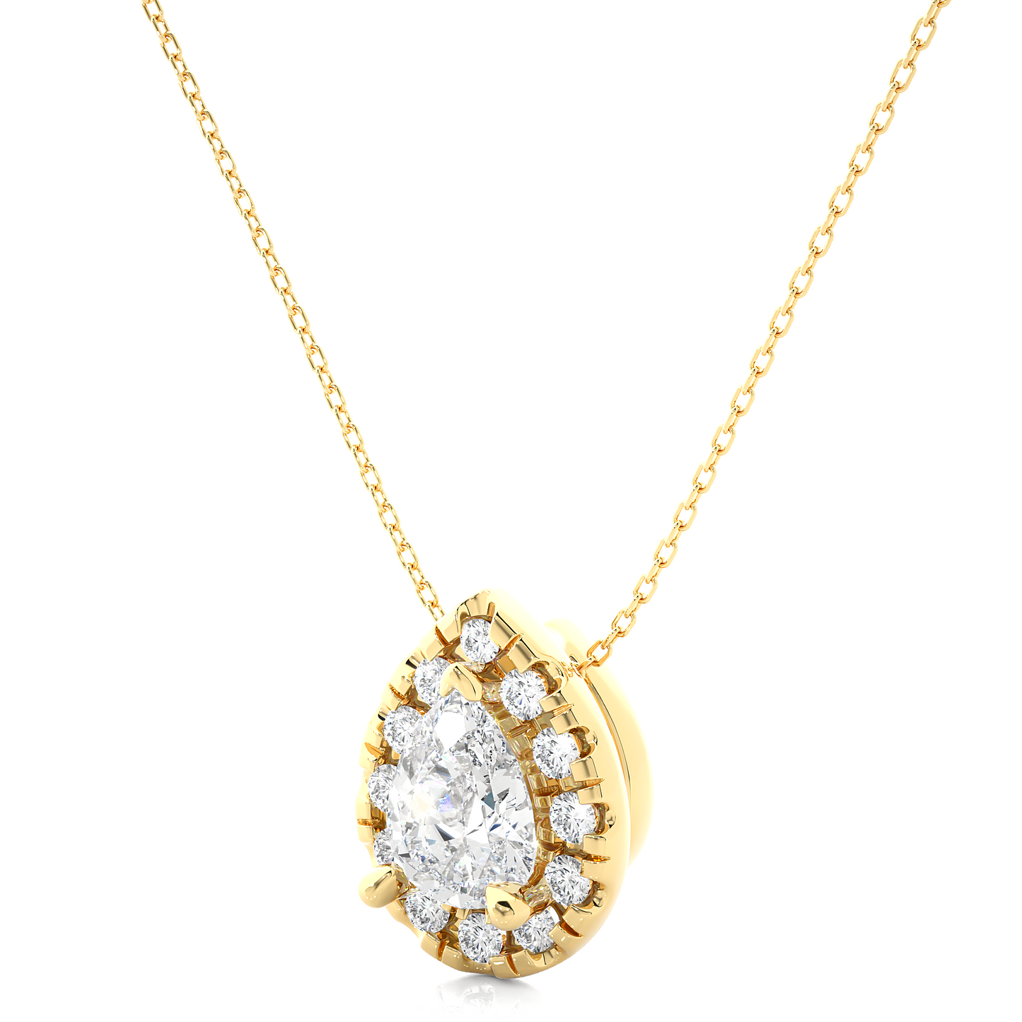 1.25 CT Pear Cut Lab Grown Diamond Halo Gold Pendant/CVD Diamond Pendant/Gold Diamond Pendant/1 Ct Diamond Pendant/Solitaire Diamond Pendant/Anniversary Gift For Her/igi Certified/Ethical Diamond/Silver Pendant/Gold Pendant/CVD Diamond Pendant/EF Color Diamond/VS Clarity Diamond/Manmade Diamond/Lab Grown Diamond/Pendant Necklace/Pear Cut Diamond/Pendant