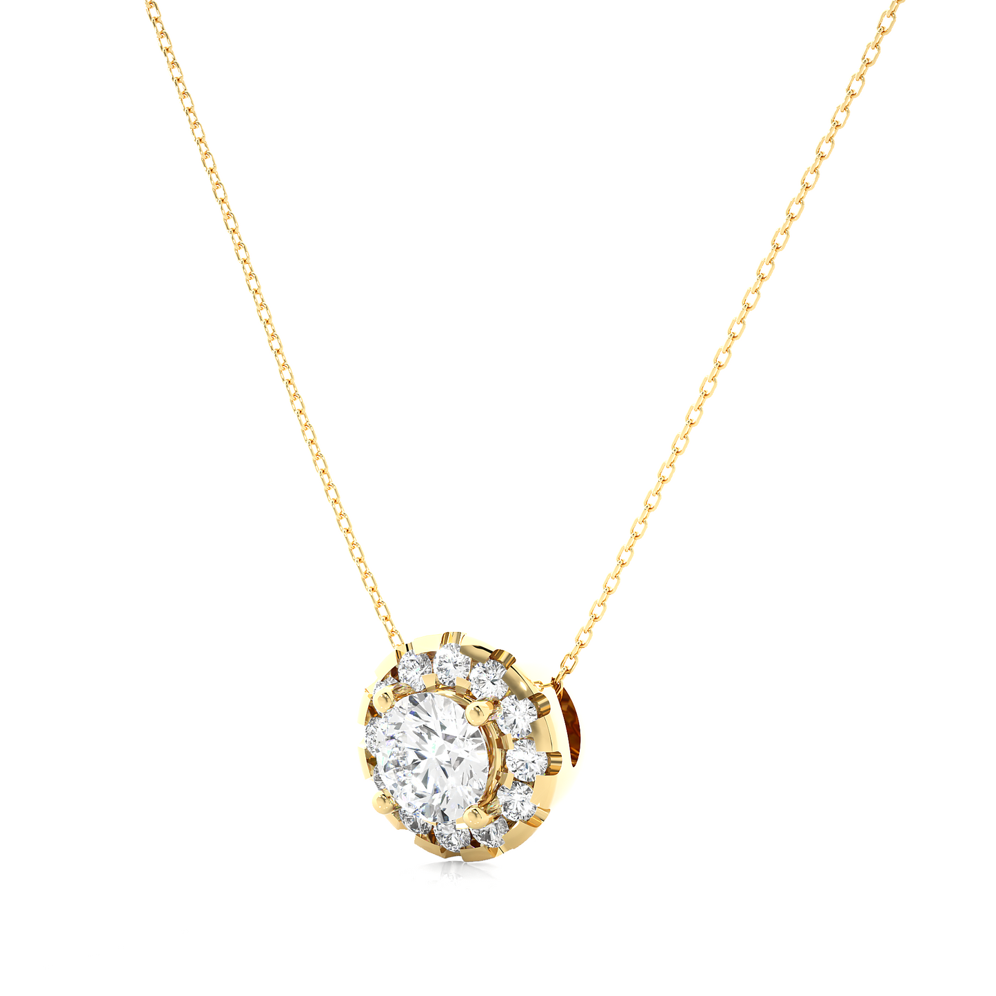 1.02 CT Round Cut Lab Grown Diamond Gold Pendant in Halo Setting/CVD Diamond Pendant/Gold Diamond Pendant/1 Ct Diamond Pendant/Solitaire Diamond Pendant/Anniversary Gift For Her/igi Certified/Ethical Diamond/Silver Pendant/Gold Pendant/CVD Diamond Pendant/E Color Diamond/VS Clarity Diamond/Manmade Diamond/Lab Grown Diamond/Pendant Necklace/Round Cut Diamond/Pendant