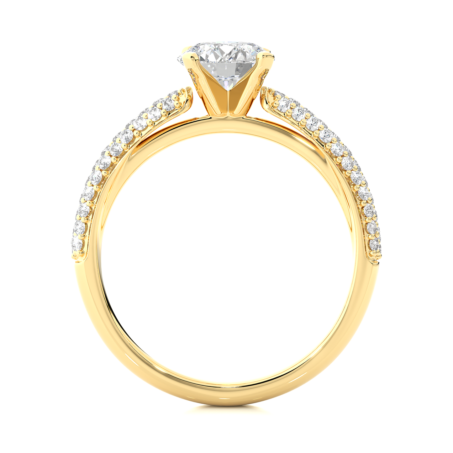 1.02 Ct Round Cut E/VS1 Lab Grown Diamond Gold Engagement Ring/Wedding Ring/E Color/VS Clarity/1 Ct Diamond Ring/CVD Diamond Ring/Round Cut Diamond/Round Diamond Side Stone/Prong Set/Pave Set/10k Gold/14k Gold/18k Gold/Yellow Gold/White Gold/Rose Gold/Anniversary Gift