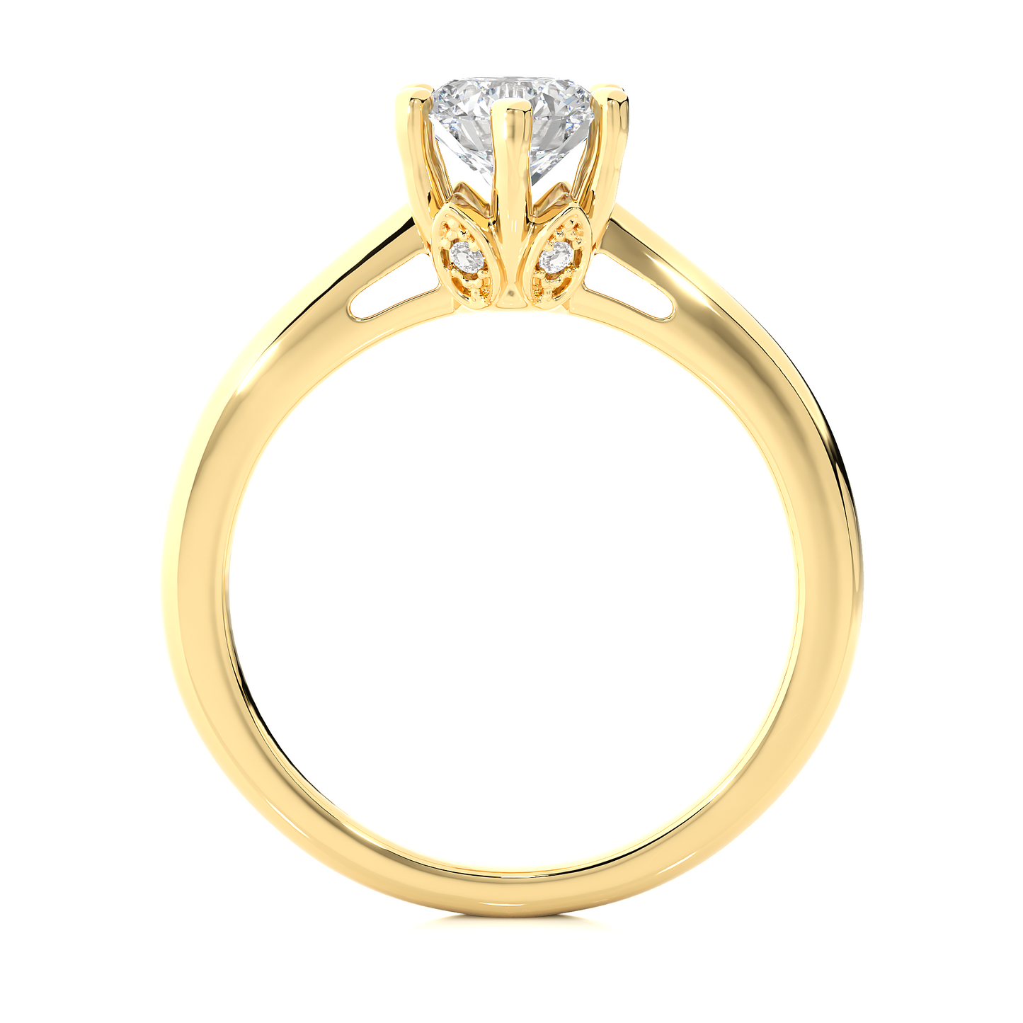 1.03 Ct Round Cut Lab Grown Diamond Six Prong Engagement Ring/Six Prong Setting/Round Cut Diamond/CVD Diamond Ring/1 Ct Diamond Ring/10k Gold/14k Gold/18k Gold/Yellow Gold/Rose Gold/White Gold