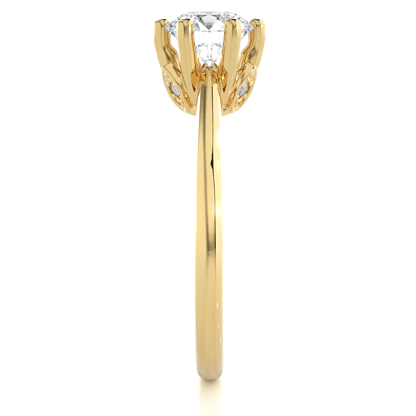 1.03 Ct Round Cut Lab Grown Diamond Six Prong Engagement Ring/Six Prong Setting/Round Cut Diamond/CVD Diamond Ring/1 Ct Diamond Ring/10k Gold/14k Gold/18k Gold/Yellow Gold/Rose Gold/White Gold