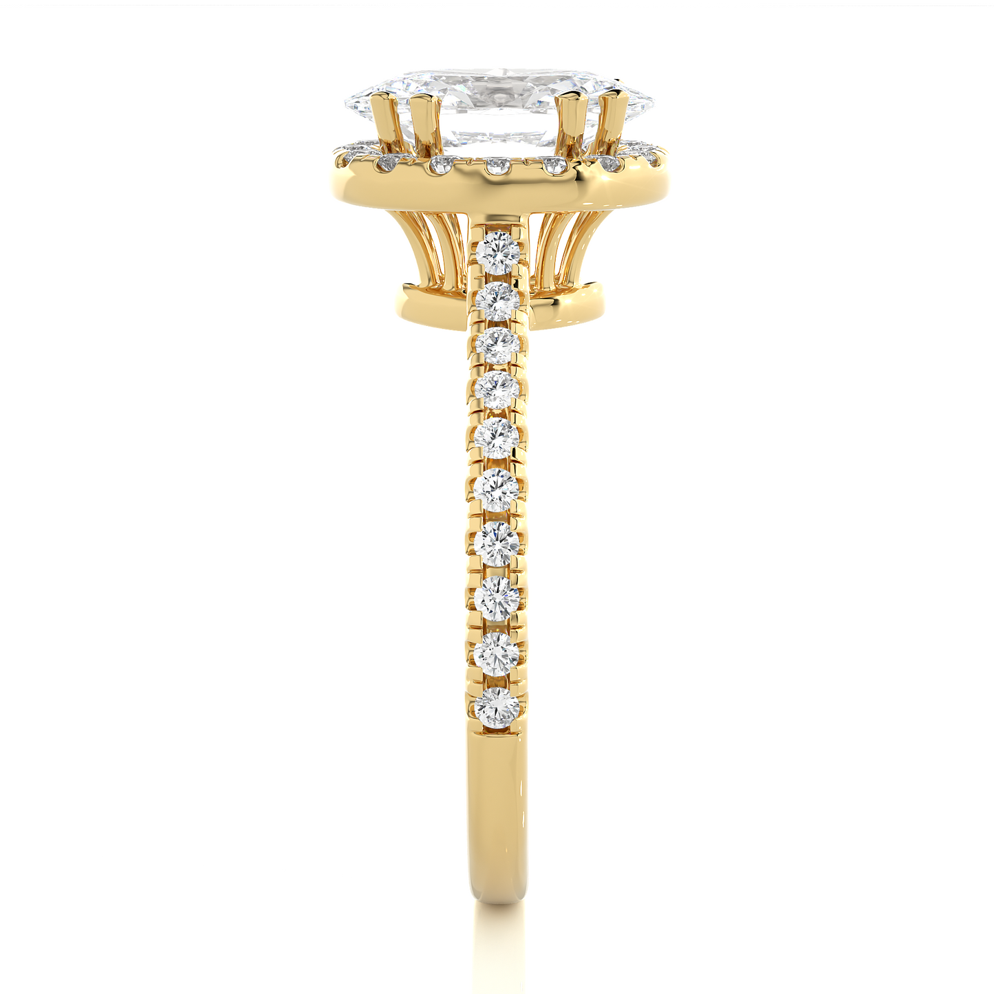 1.5 ct Spaced Oval Ring/Engagement Ring/Wedding Ring/E Color/VS Clarity/1 Ct Diamond Ring/CVD Diamond Ring/Oval Cut Diamond/Round Diamond Side Stone/Eight Prong Set/Halo Set/Pave Set/10k Gold/14k Gold/18k Gold/Yellow Gold/White Gold/Rose Gold/Anniversary Gift