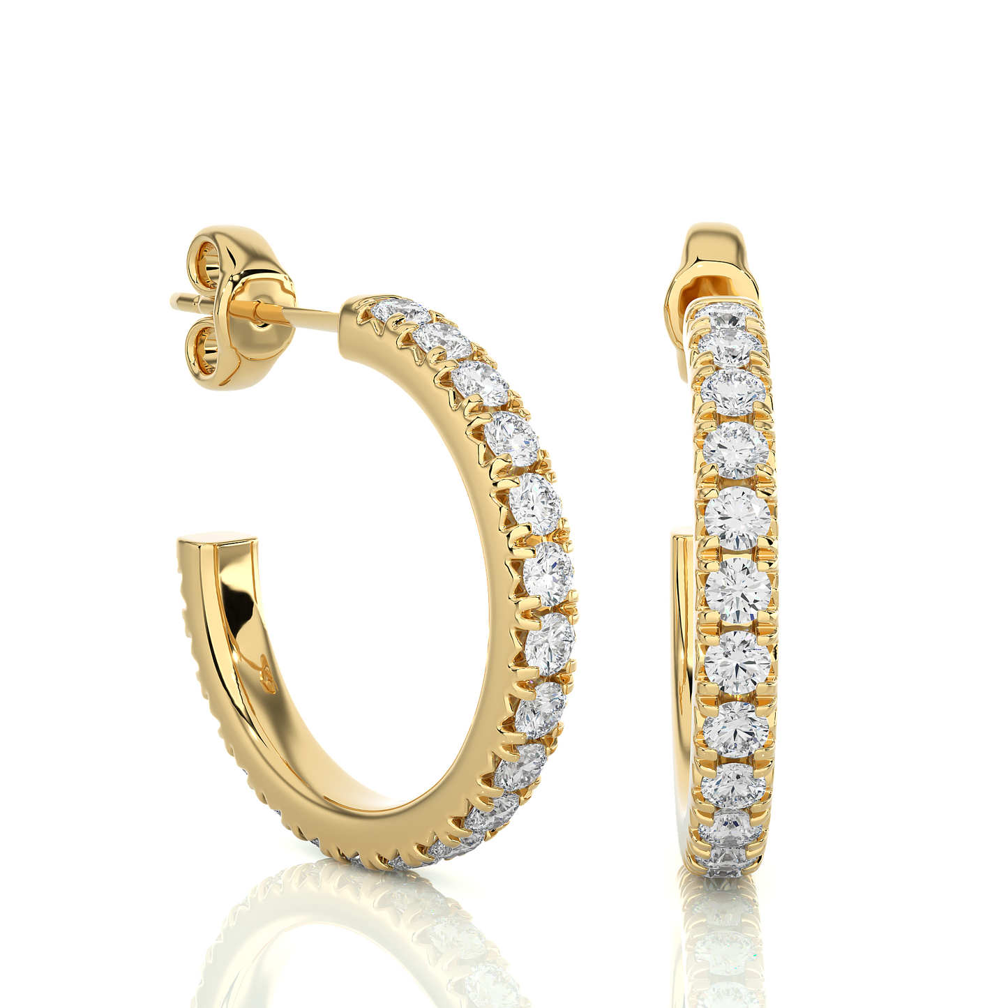 0.76 TCW Round Cut Lab Grown Diamond Yellow Gold Earring/Round Stone Earrings/Gold CVD Diamond Earring/Anniversary Gift/Solitaire Diamond Stud Earring/1 Ct Diamond Earring/Prong Setting/igi Certified/Stud Earring/Ethical Diamond/Silver Earring/Gold Earring/CVD Diamond Earring/E Color Diamond/VS Clarity Diamond/Manmade Diamond/Lab Grown Diamond/Round Cut Diamond