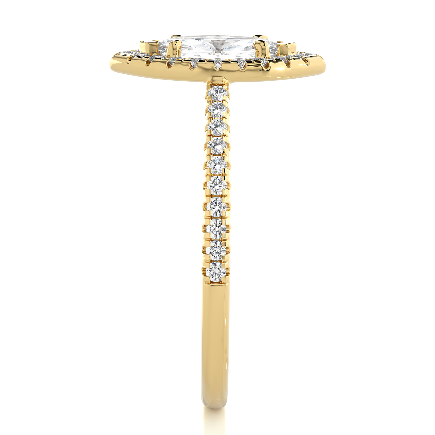 1.02 Ct Marquise Cut F-VS1 Lab Grown Diamond Halo Gold Engagement Ring/Wedding Ring/F Color/VS Clarity/1 Ct Diamond Ring/CVD Diamond Ring/Marquise Cut Diamond/Round Diamond Side Stone/Prong Set/Pave Set/Halo Set/10k Gold/14k Gold/18k Gold/Yellow Gold/White Gold/Rose Gold/Anniversary Gift