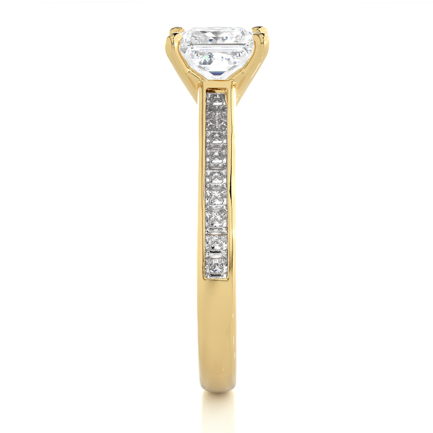 1.95 Ct Princess Cut F-VS1 Lab Grown Diamond Gold Engagement Ring/Wedding Ring/F Color/VS Clarity/1 Ct Diamond Ring/CVD Diamond Ring/Round Cut Diamond/Round Diamond Side Stone/Prong Set/Pave Set/10k Gold/14k Gold/18k Gold/Yellow Gold/White Gold/Rose Gold/Anniversary Gift