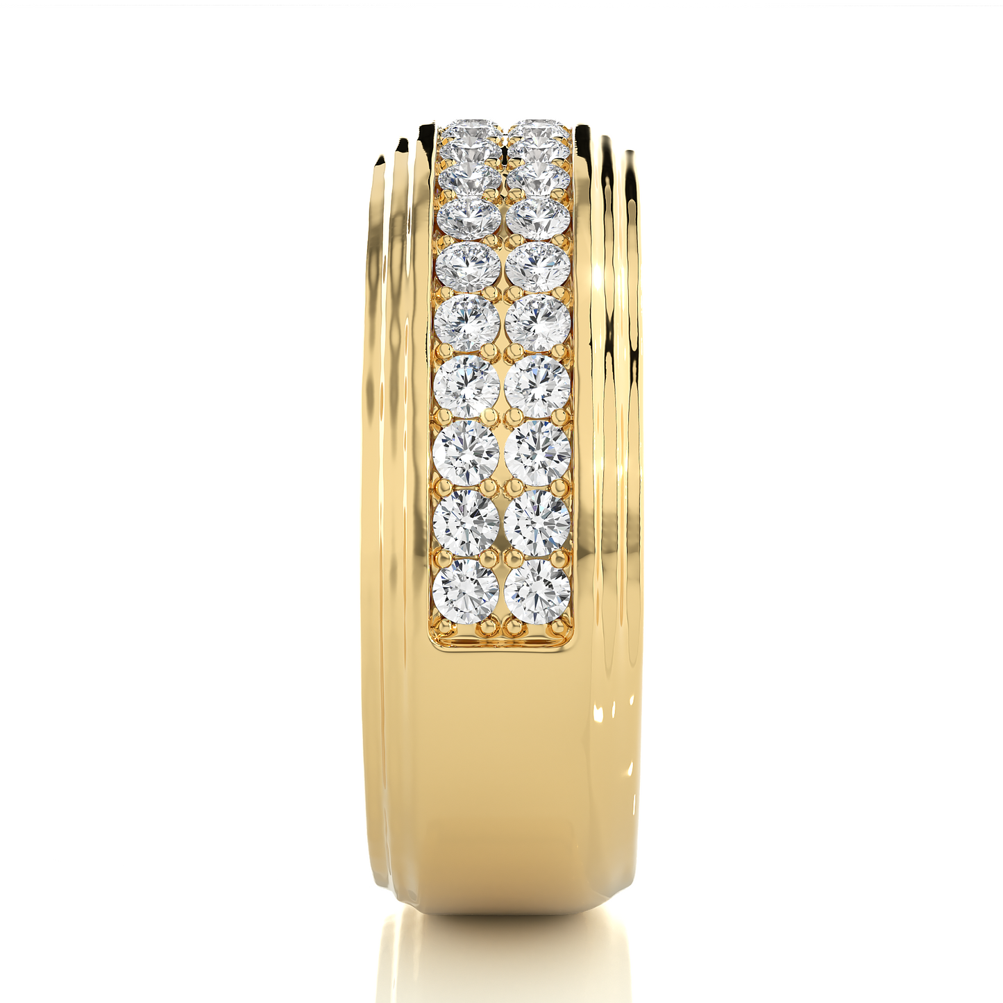 1.03 TCW Round Cut EF-VS Lab Grown Diamond Double Pave Wedding Band/Wedding Ring/EF Color/VS Clarity/1 CTW Diamond Band/CVD Diamond Band/Round Cut Diamond/Prong Set/Pave Set/10k Gold/14k Gold/18k Gold/Yellow Gold/White Gold/Rose Gold/Anniversary Gift