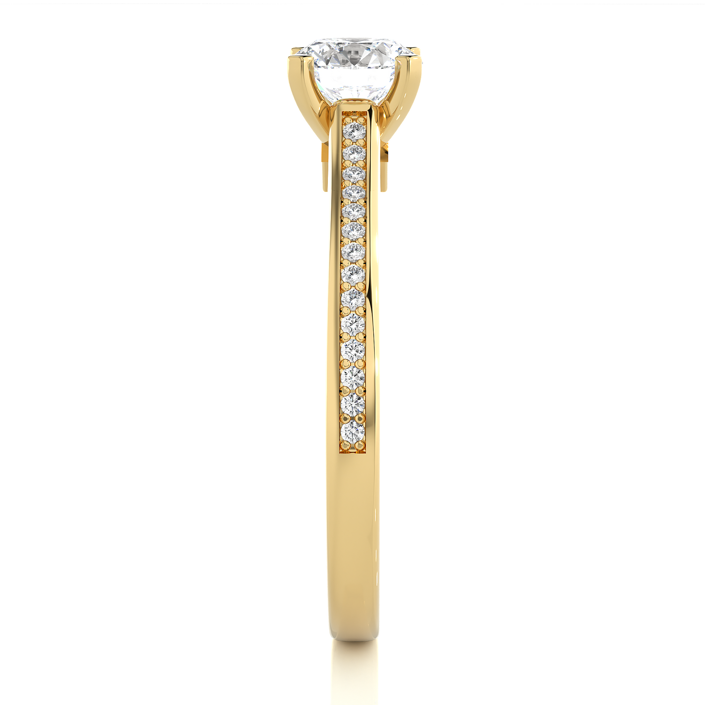 1.16 Ct Round Cut E-VS1 Lab Grown Diamond Engagement Ring/Wedding Ring/E Color/VS Clarity/1 Ct Diamond Ring/CVD Diamond Ring/Round Cut Diamond/Round Diamond Side Stone/Prong Set/Pave Set/10k Gold/14k Gold/18k Gold/Yellow Gold/White Gold/Rose Gold/Anniversary Gift