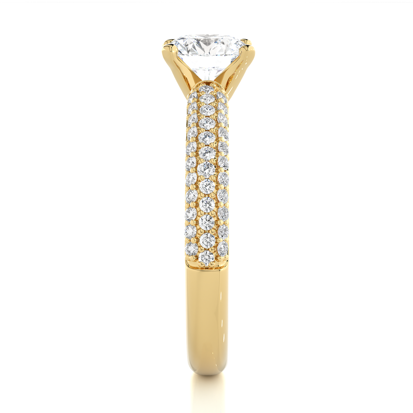 1.02 Ct Round Cut E/VS1 Lab Grown Diamond Gold Engagement Ring/Wedding Ring/E Color/VS Clarity/1 Ct Diamond Ring/CVD Diamond Ring/Round Cut Diamond/Round Diamond Side Stone/Prong Set/Pave Set/10k Gold/14k Gold/18k Gold/Yellow Gold/White Gold/Rose Gold/Anniversary Gift