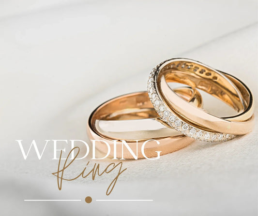 "Timeless Elegance: Diamond and Gold Wedding Rings Celebrating Eternal Love, Unity, and Commitment Forever"