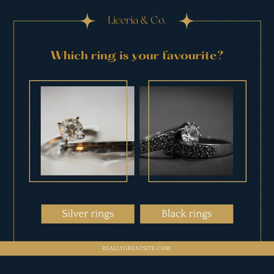 "Elegant Silver and Black Diamond Rings – Choose Your Signature Style for Timeless Sophistication and Charm"