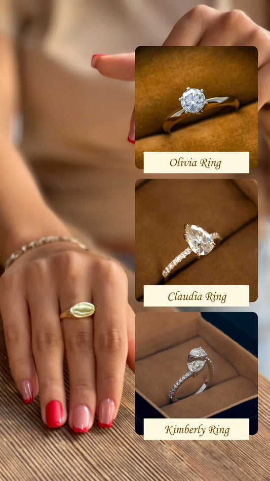 Elegant Diamond Ring Styles – Discover Olivia, Claudia, and Kimberly Rings for Every Unique Love Story