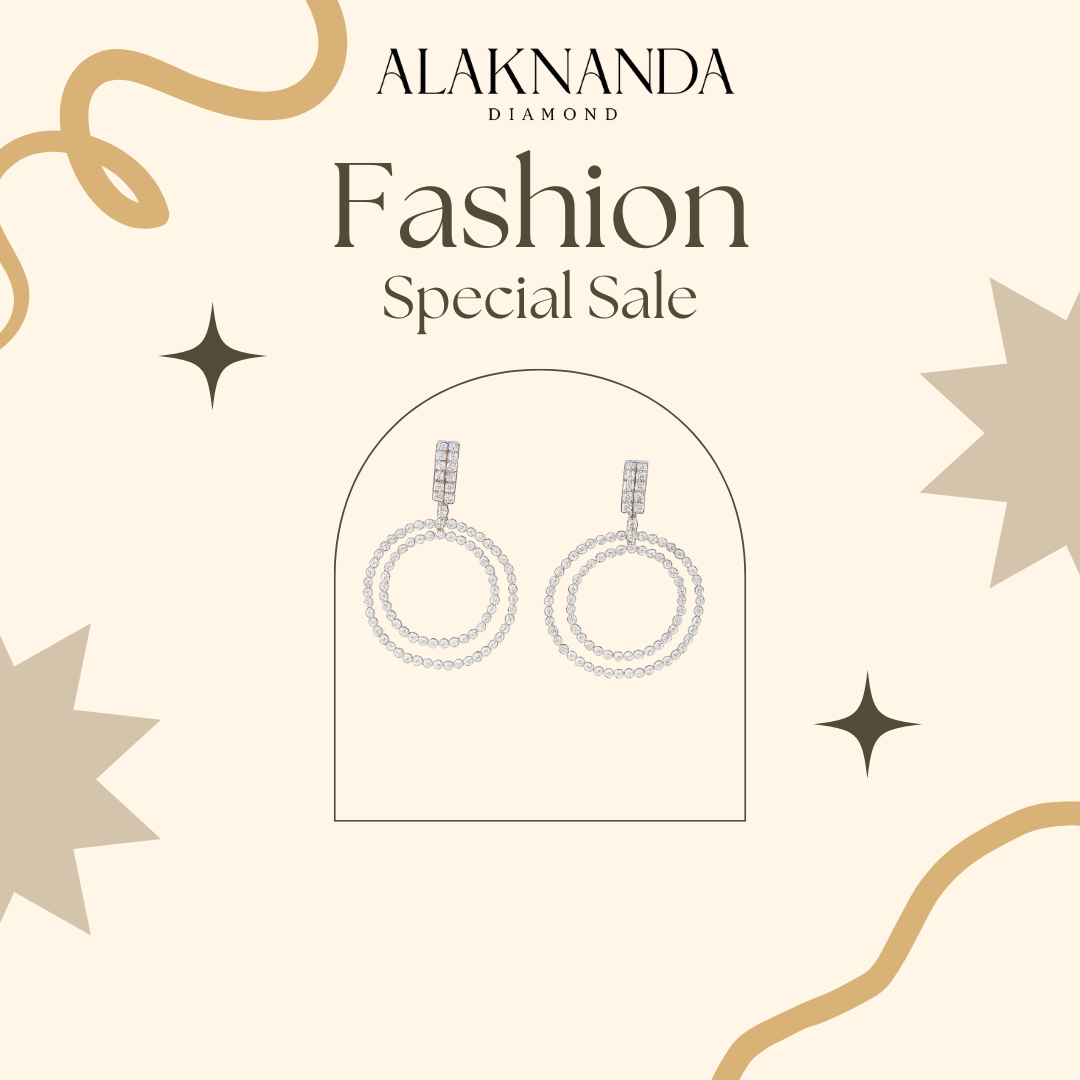 Elegant Alaknanda Diamond Hoop Earrings – Double Circle Design for Fashion Lovers in Special Sale Event