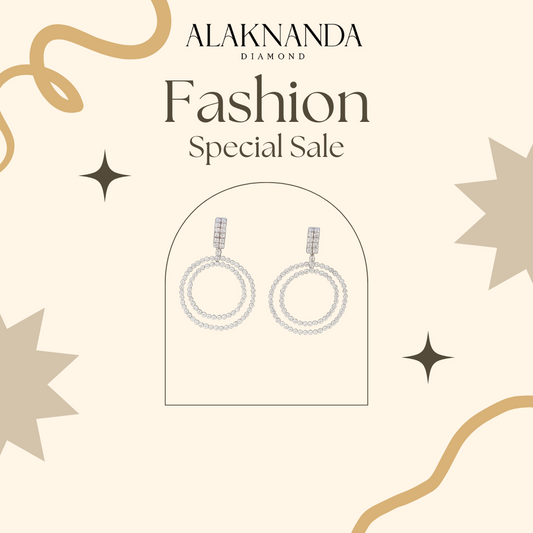 Elegant Alaknanda Diamond Hoop Earrings – Double Circle Design for Fashion Lovers in Special Sale Event