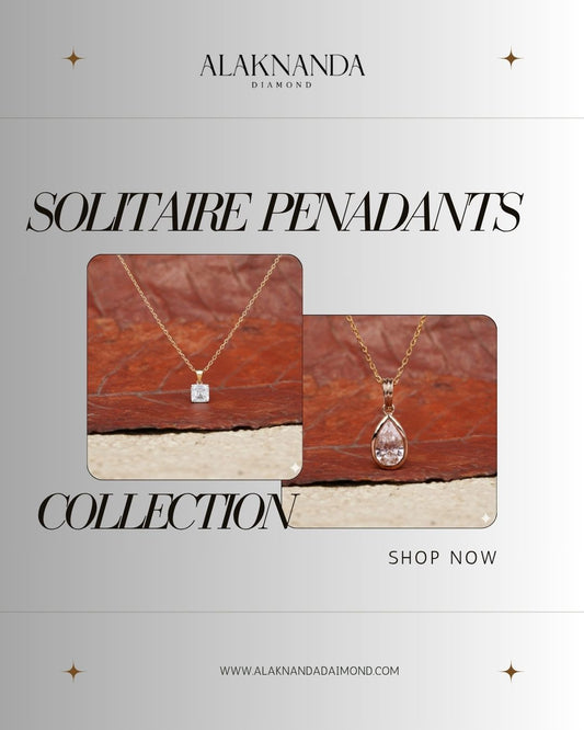 Elegant Solitaire Diamond Pendants by Alaknanda Timeless Luxury Collection