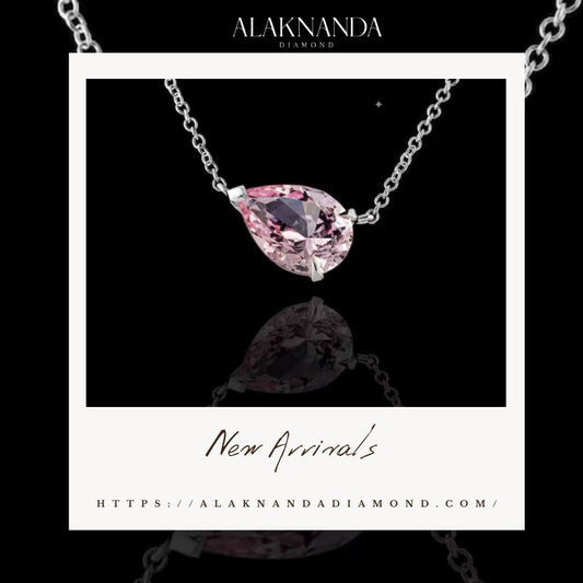 Elegant Pink Pear Diamond Pendant Necklace New Arrival Luxury