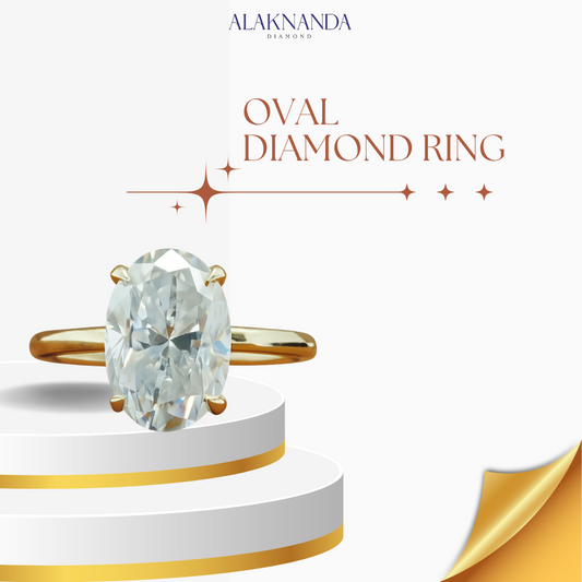 Elegant Alaknanda Oval Diamond Ring – Timeless Luxury Jewelry with Brilliant Sparkle, Exquisite Craftsmanship, and Beauty