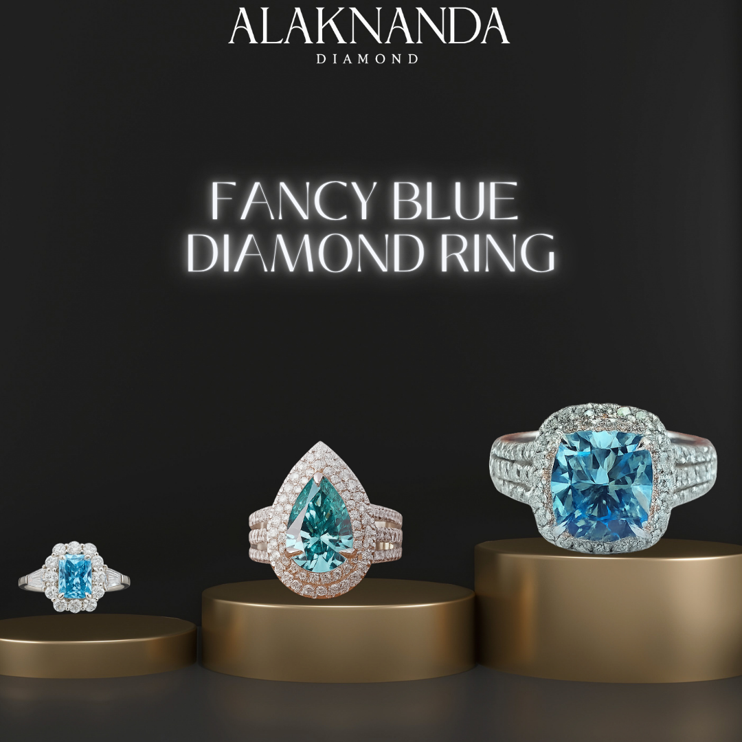 “Alaknanda Fancy Blue Diamond Rings – Elegant Jewelry with Rare Sparkle, Timeless Luxury, and Stunning Modern Craftsmanship”