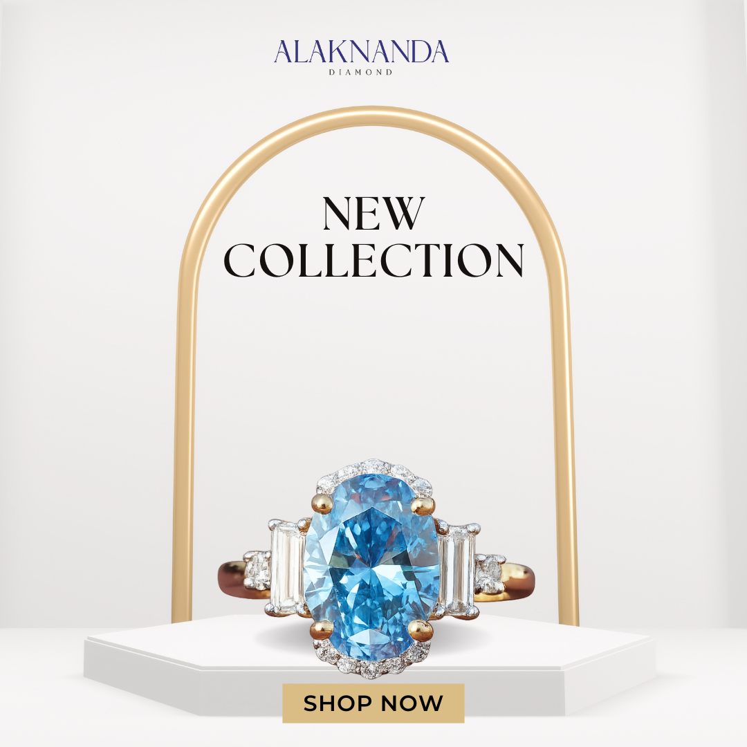 Elegant Alaknanda Oval Blue Diamond Ring – Exquisite New Collection Jewelry with Sparkling Luxury and Timeless Sophistication