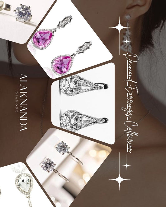 Alaknanda Diamond Earrings and Rings Collection Featuring Elegant Drops, Halo Designs, Brilliant Solitaires, and Timeless Luxury Jewelry for Every Occasion
