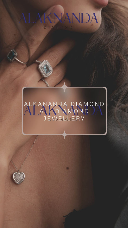 Alaknanda Diamond Jewelry – Elegant Blue Stone Rings and Heart Pendants for Timeless Beauty and Graceful Charm