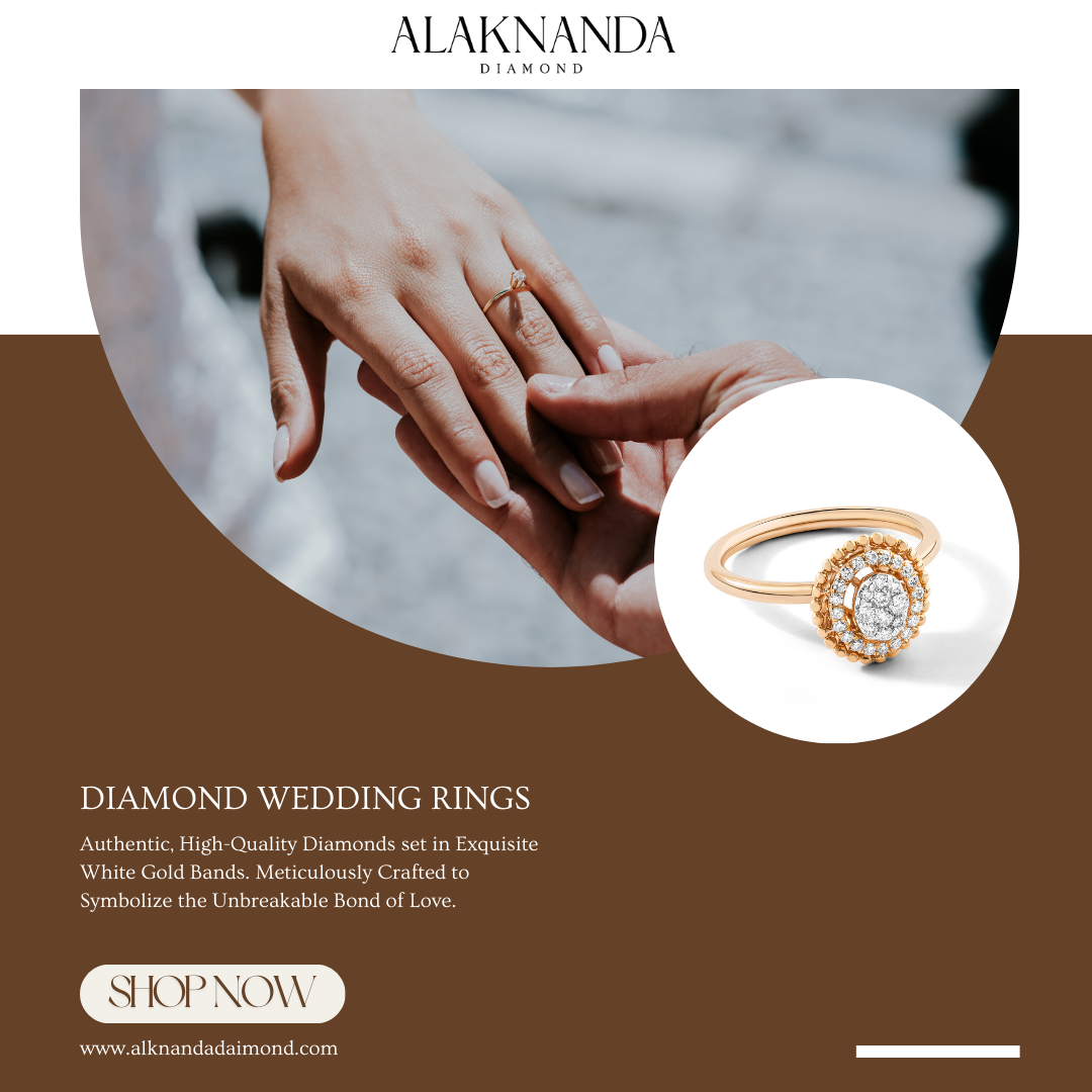 Alaknanda Diamond Wedding Rings – Exquisite White Gold Bands with Premium Diamonds Symbolizing Eternal Love and Timeless Commitment