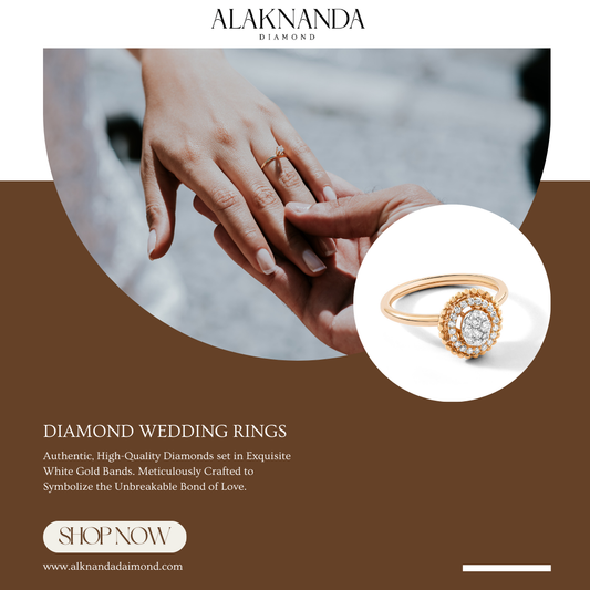 Alaknanda Diamond Wedding Rings – Exquisite White Gold Bands with Premium Diamonds Symbolizing Eternal Love and Timeless Commitment