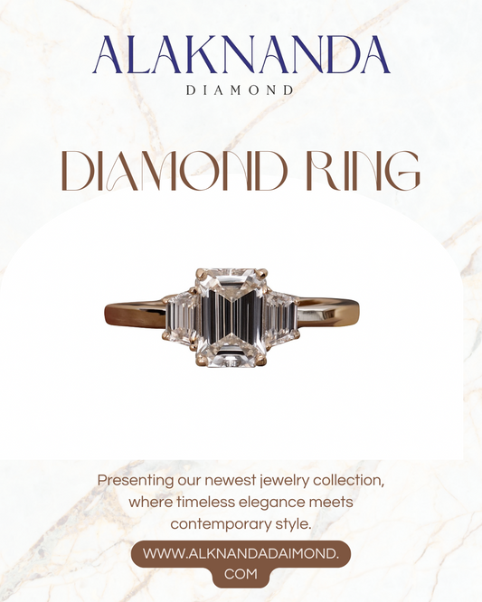 Exquisite Emerald-Cut Diamond Ring Showcasing Timeless Sophistication and Modern Elegance for the Contemporary Bride