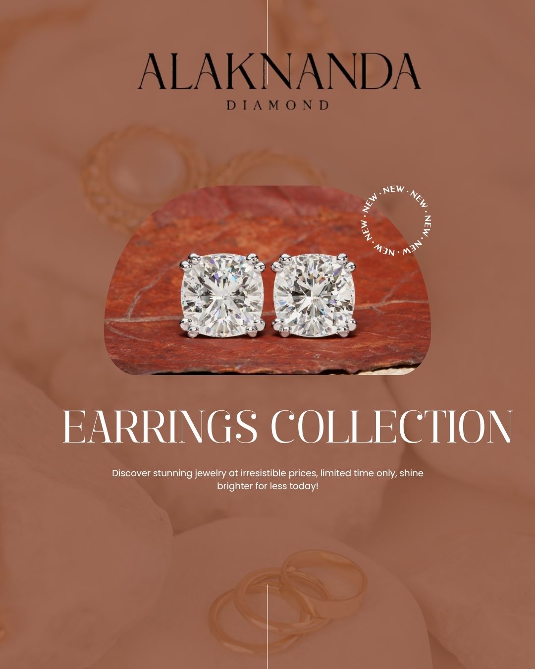 Elegant Diamond Stud Earrings by Alaknanda Timeless Sparkle