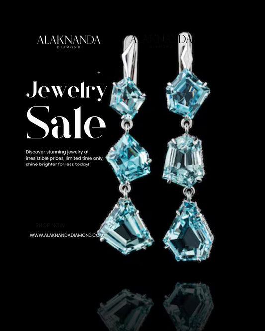 Elegant Blue Crystal Drop Earrings Luxury Jewelry Sale Collection