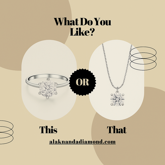 "Choose Your Sparkle – Timeless Solitaire Diamond Ring or Elegant Pendant from Alaknanda’s Signature Collection"