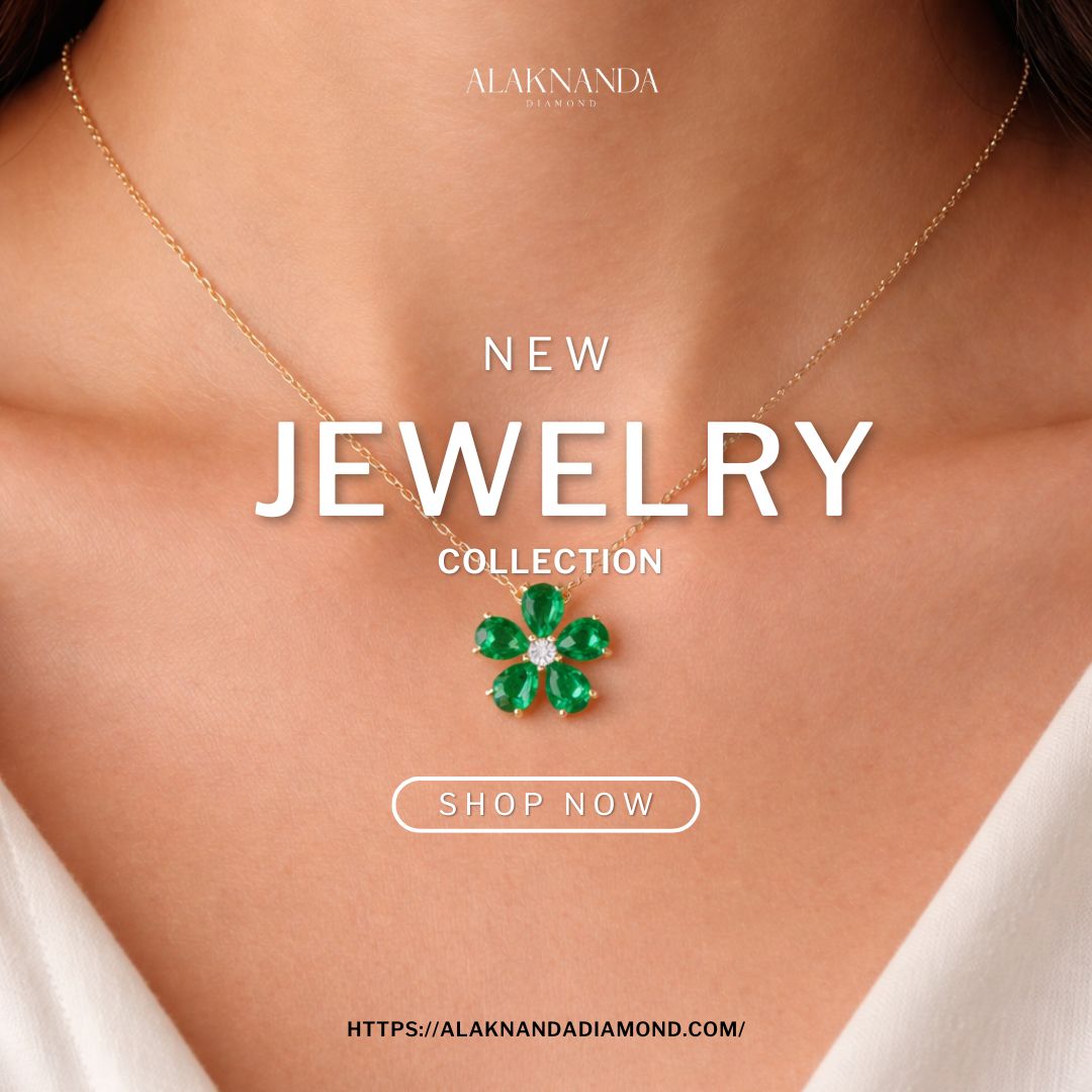Elegant Emerald Flower Necklace New Jewelry Collection with Timeless Charm