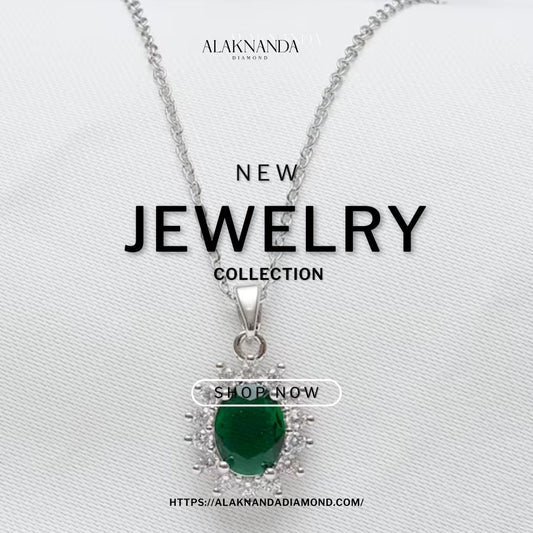 Luxury Elegant Emerald Diamond Pendant Necklace From New Jewelry Collection
