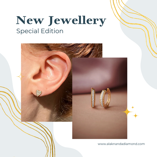 Elegant Diamond Earrings Collection – New Special Edition Launch with Sparkling Gold Studs and Hoops