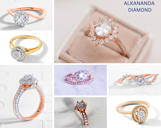 Radiant Engagement Rings – Timeless Sparkle in Gold, Rose, and White from Alaknanda Diamond Collection