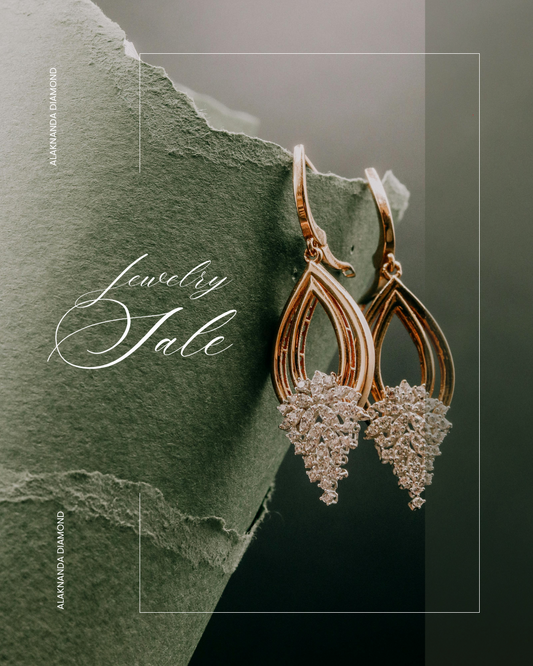 Alaknanda Diamond Earrings – Graceful Gold and Diamond Drops Now on Sale for a Limited Time Only