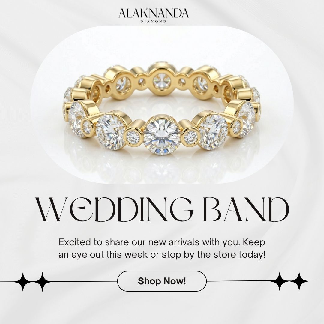 Elegant Diamond Wedding Band from Alaknanda New Arrival Collection